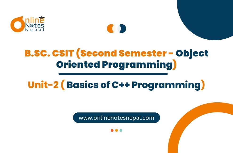 Unit 2: Basics of C++ Programming